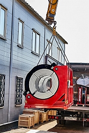 Погрузка гидравлического стыкового сварочного аппарата для пэ труб Gas Fusion Red-1000